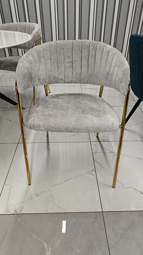 Стул на металлокаркасе Kamelia зеленый / золото из шоурума 13